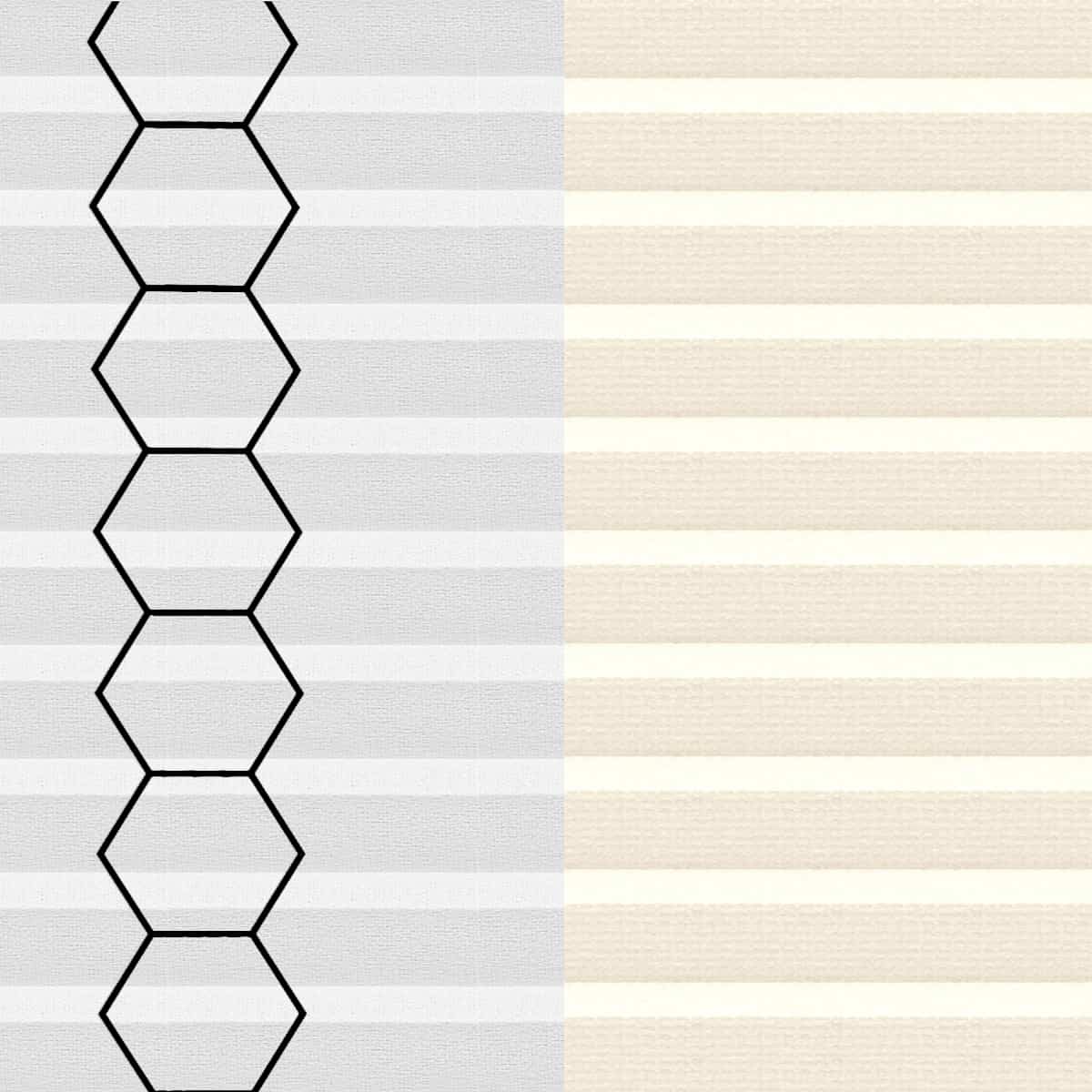 Wabenstoffe in weiiß, beige