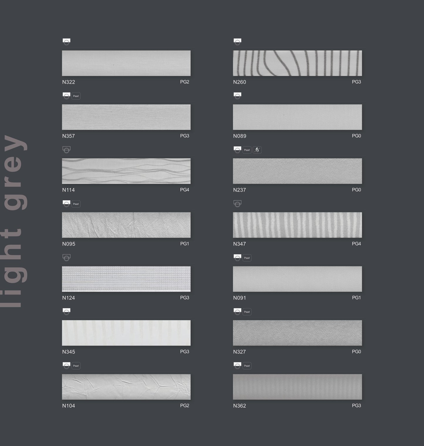 light grey - Faltstoffe