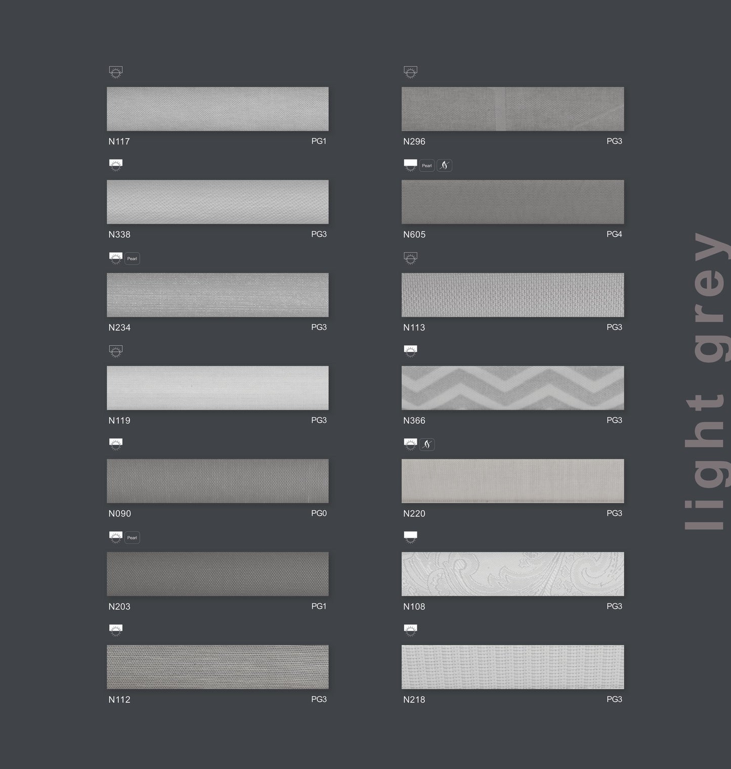 light grey - Faltstoffe