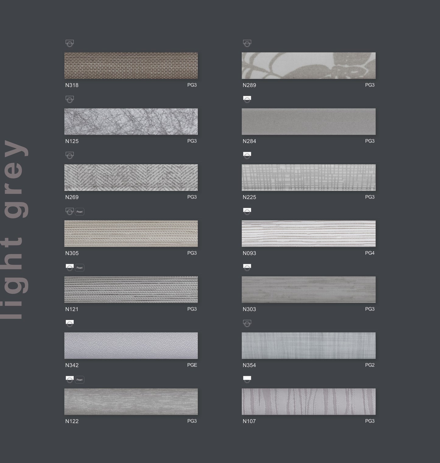 light grey - Faltstoffe