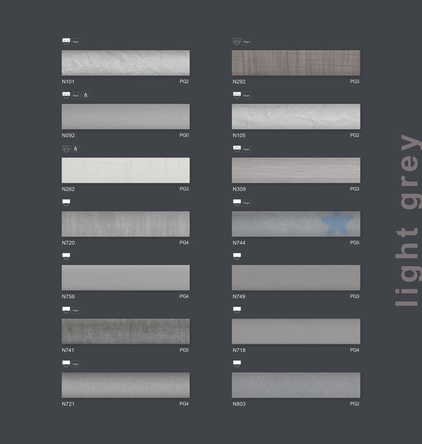 light grey - Faltstoffe