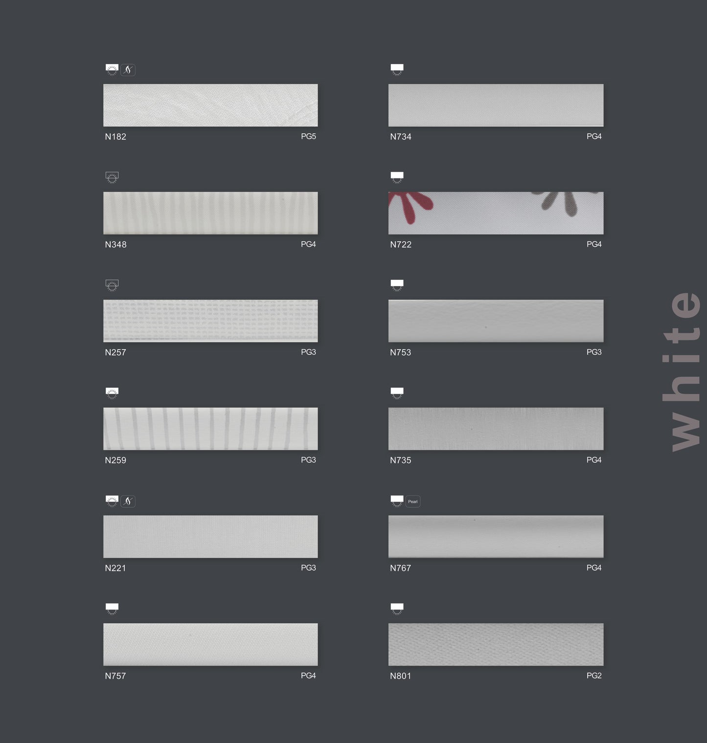 white - Faltstoffe